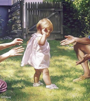 Tom Sierak Baby's First Steps Canvas Giclee 
