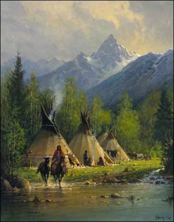 G Harvey CAMP IN THE TETONS Giclee On Canvas