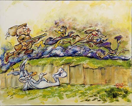 Chuck Jones The Great Chase Giclee On Canvas