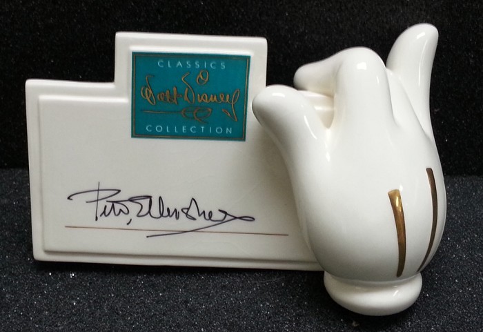 WDCC Disney Classics Mickey's Glove Signature Plaque Signed By Peter Ellenshaw Porcelain Figurine