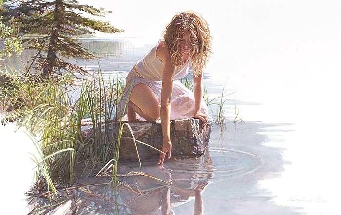 Steve Hanks Touched By Beauty Giclee On Canvas