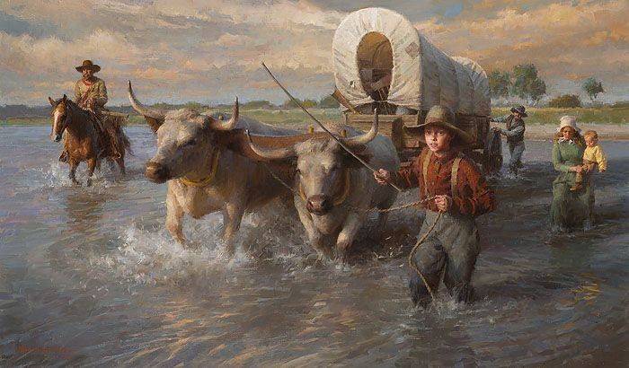Morgan Weistling Crossing The Cheyenne River Summer 1850 Artist Proof Masterworks 