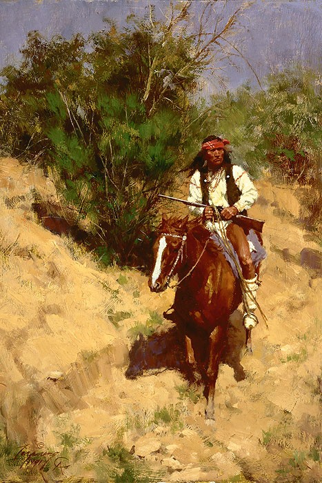 Howard Terpning APACHE SCOUT Giclee On Canvas Artist Proof