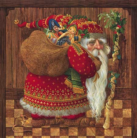 James Christensen OLDE WORLD SANTA Lithograph