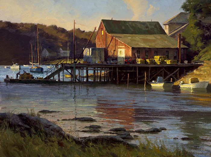 Don Demers Last Light Cosy Harbor Giclee On Canvas