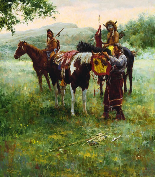 Howard Terpning MEDICINE HORSE MASK Giclee On Canvas Artist Proof