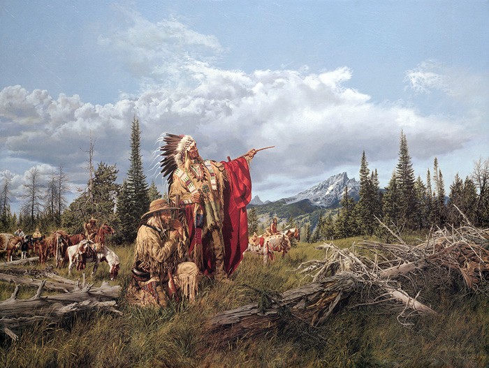 Paul Calle In the Land of the Teton Sioux Giclee On Canvas