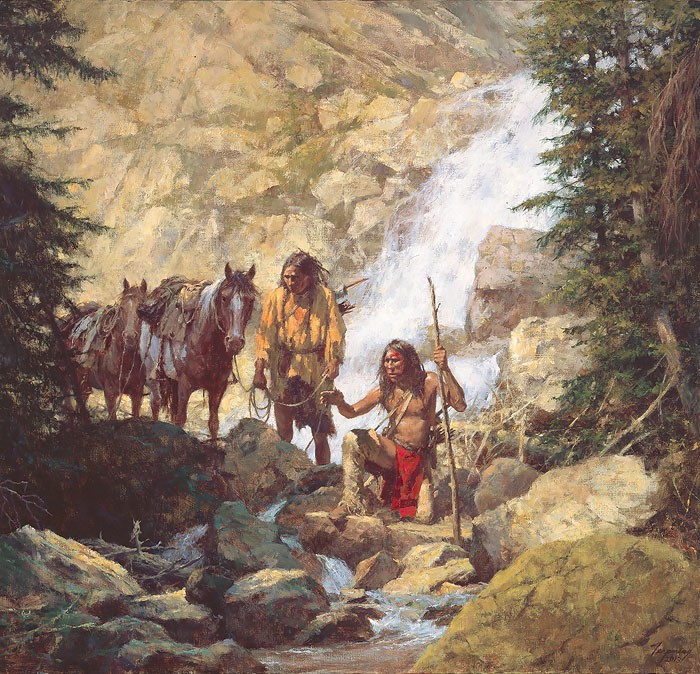 Howard Terpning THE TRACKERS Giclee On Canvas Artist Proof