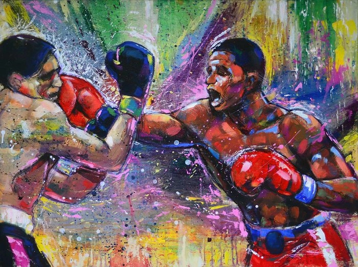 Gilbert Young HEART OF A CHAMPION - ADRIEN BRONER Giclee On Paper