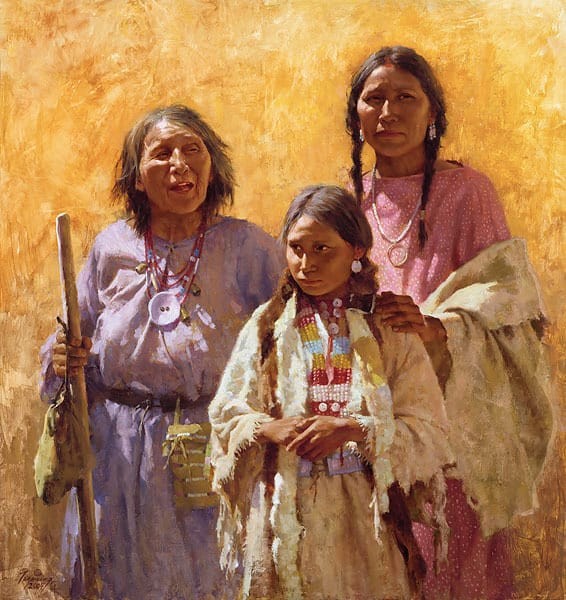 Howard Terpning Three Generations Canvas