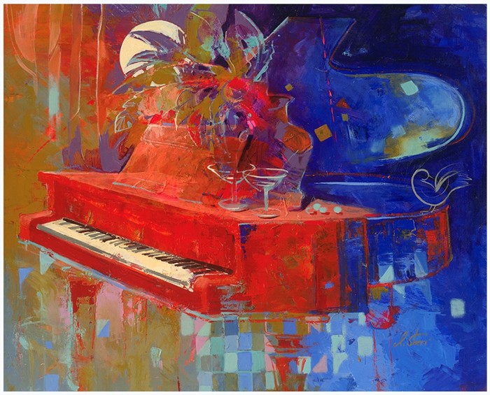 Irene Sheri Afternoon Melody Hand-Embellished Giclee on Canvas