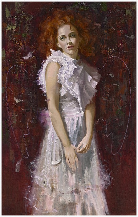 Irene Sheri Angel Hand-Embellished Giclee on Canvas