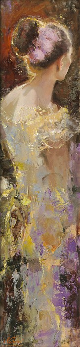Irene Sheri Anticipation Hand-Embellished Giclee on Canvas
