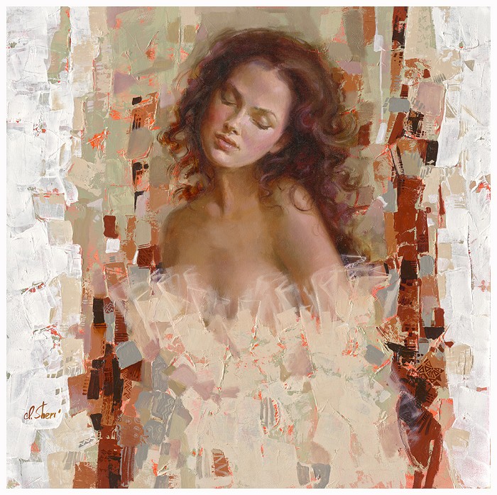 Irene Sheri Calm Hand-Embellished Giclee on Canvas