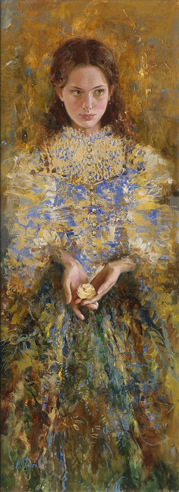 Irene Sheri Deliberation Hand-Embellished Giclee on Canvas