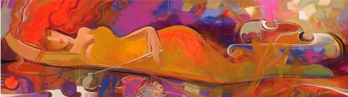Irene Sheri Four Elements: Fire Hand-Embellished Giclee on Canvas