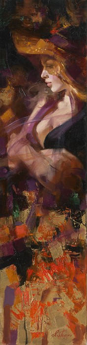 Irene Sheri Mysterious Hand-Embellished Giclee on Canvas