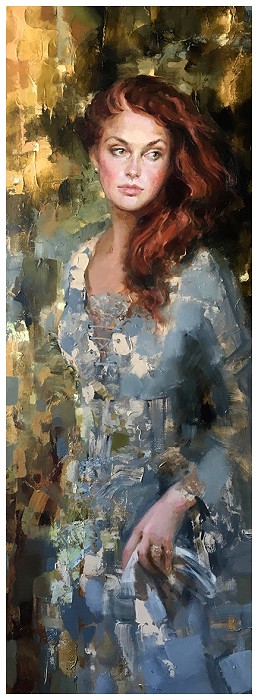 Irene Sheri Olivia Hand-Embellished Giclee on Canvas