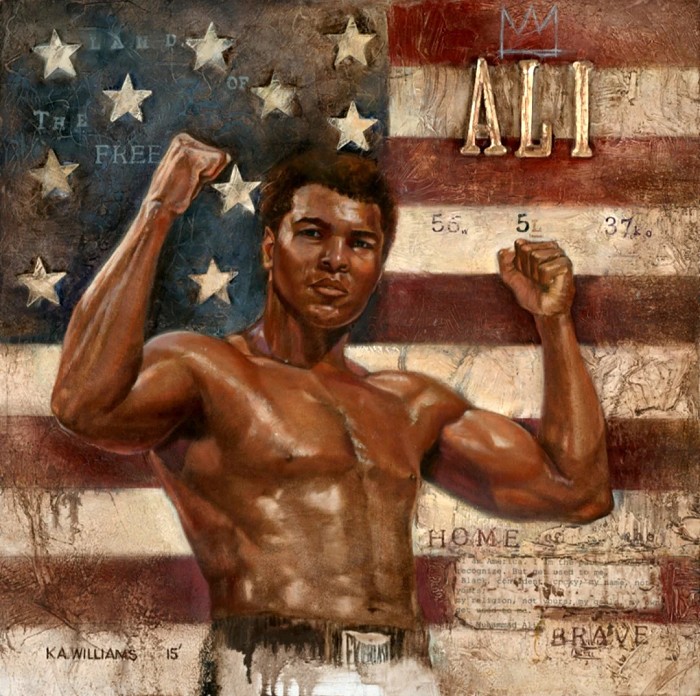 Kevin Williams (WAK) Ali - America Hand-Embellished Giclee on Canvas