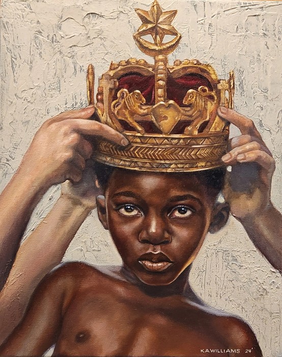 Kevin Williams (WAK) Born King Hand-Embellished Giclee on Canvas