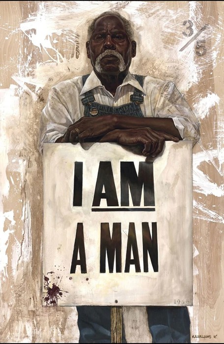 Kevin Williams (WAK) I Am A Man Hand-Embellished Giclee on Canvas