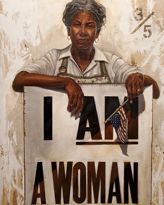 Kevin Williams (WAK) I Am A Woman Hand-Embellished Giclee on Canvas