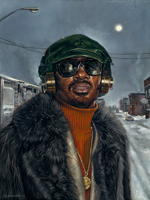 Kevin Williams (WAK) Living For The City - Stevie Wonder 1970s Hand-Embellished Giclee on Canvas