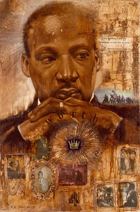 Kevin Williams (WAK) MLK - Worth Dying 4 Hand-Embellished Giclee on Canvas