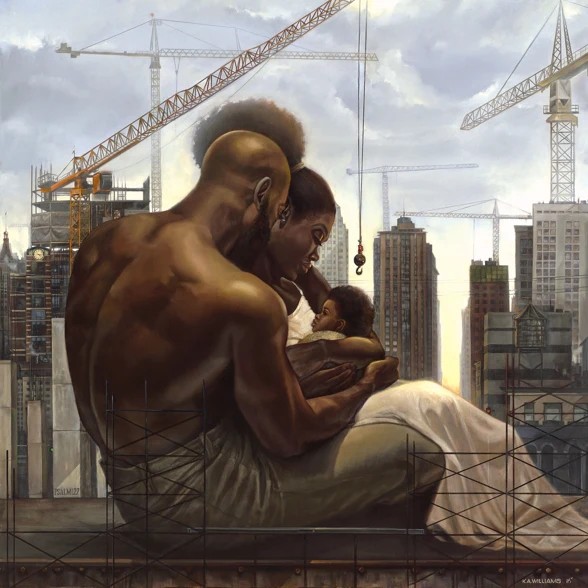 Kevin Williams (WAK) Rebuilding The Black Family Premium Edition Hand-Embellished Giclee on Canvas