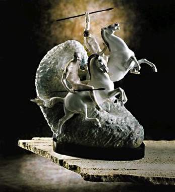 Lladro Mounted Warriors Porcelain Figurine