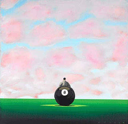 Robert Deyber Behind The Eight Ball hand-crafted stone lithograph