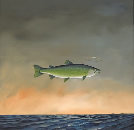 Robert Deyber Holy Mackerel hand-crafted stone lithograph