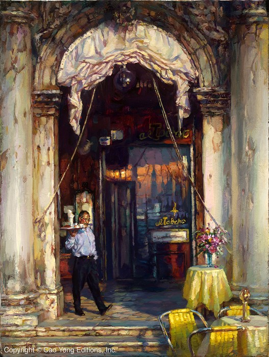 Cao Yong Le Bistro Artist Proof Giclee On Canvas Artist Proof The Venice Series