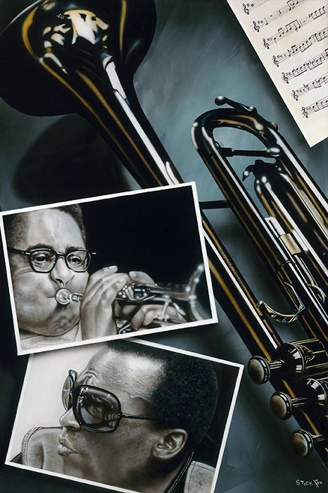 Stickman Birth of the Cool - Miles Davis/Gizzy Gillespie Giclee On Canvas
