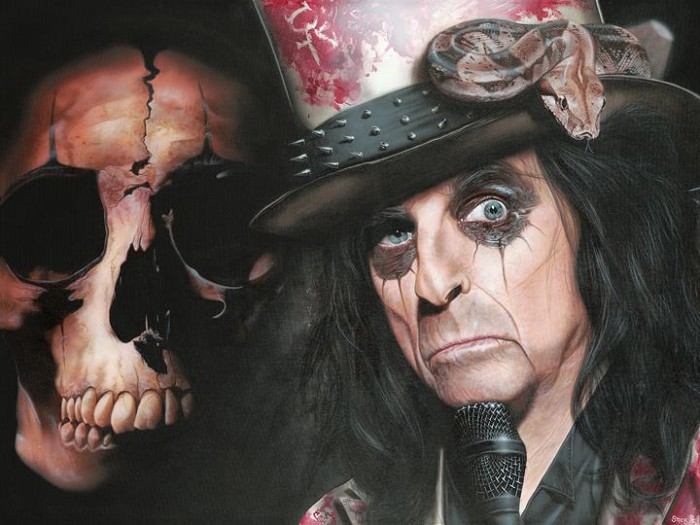 Stickman In My Eye Blood Drops Look Like Roses - Alice Cooper Giclee On Canvas