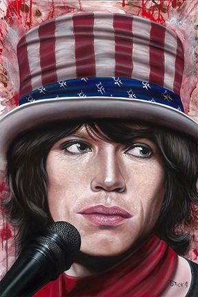 Stickman Hope You Guess My Name - Mick Jagger Giclee On Canvas