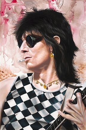 Stickman Stole Many a Man's Soul to Waste - Ronnie Wood -Giclee On Canvas Artist Proof Hand Embellished