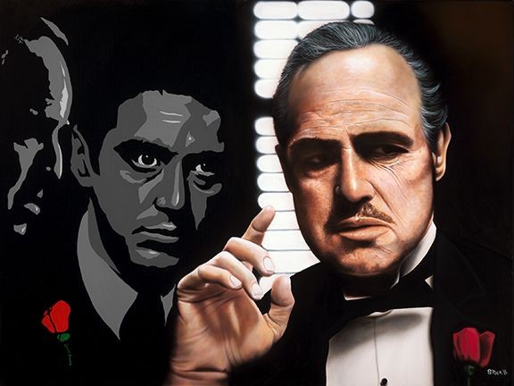 Stickman Offer You Can't Refuse - The Godfather -Giclee On Canvas Artist Proof Hand Embellished