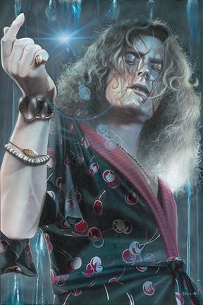 Stickman If It Keeps On Raining - Robert Plant -Giclee On Canvas Artist Proof Hand Embellished
