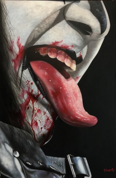 Stickman I Was Raised by Demons - Gene Simmons -Giclee On Canvas Artist Proof Hand Embellished
