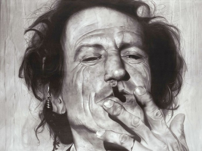 Stickman My Fair Share Of Abuse - Keith Richards Giclee On Canvas