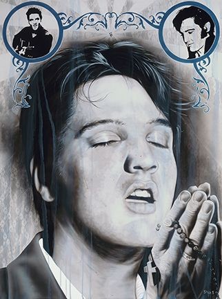 Stickman How Sweet The Sound - Elvis Giclee On Canvas