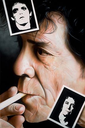 Stickman Take a Drag or Two - Lou Reed Giclee On Canvas