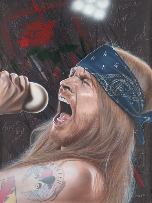 Stickman I Wanna Watch You Bleed - Axl Rose Giclee On Canvas