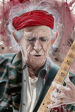Stickman A Man of Wealth and Taste - Keith Richards Giclee On Canvas
