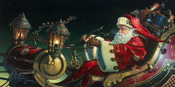 Dean Morrisey Father Christmas The Sleigh Ride Canvas