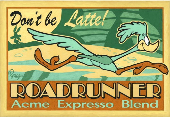 Mike Peraza Don't Be Latte! (Road Runner) Artist Proof Water Color On Gouache Paper