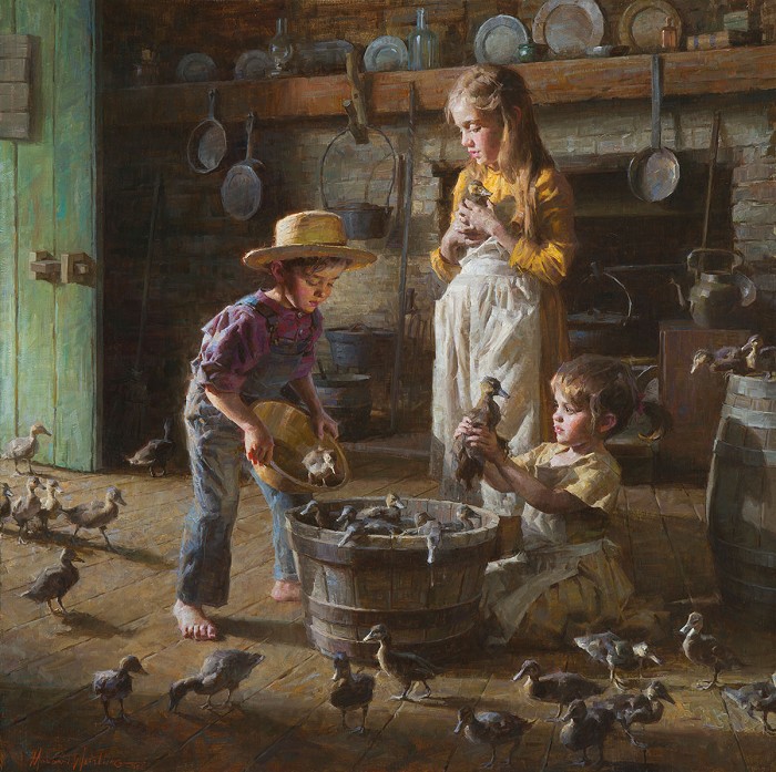 Morgan Weistling The-Ducklings Giclee On Canvas
