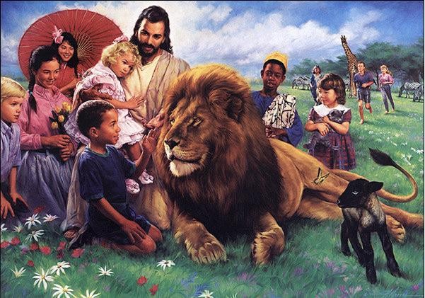 Nathan Greene The Lion And The Lamb Giclee On Canvas