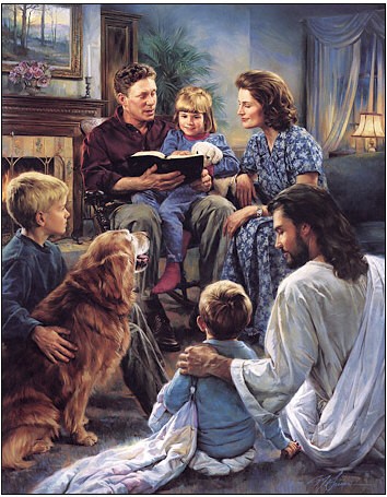 Nathan Greene Family Worship Giclee On Canvas